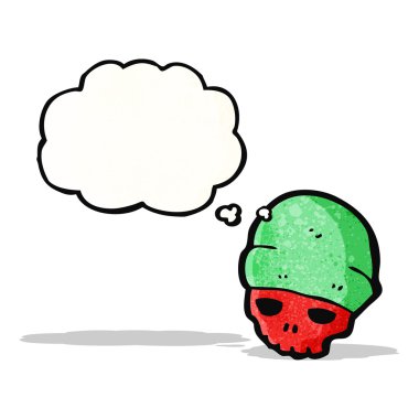 karikatür kafatası şapkalı