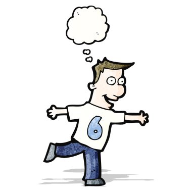 Altı numaralı tişörtlü adam çizgi film