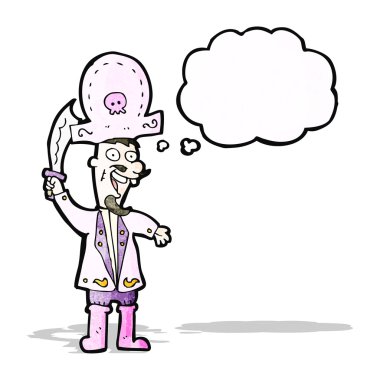 düşünce balonu ile karikatür pembe korsan