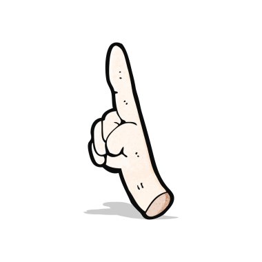 el işaret eden karikatür