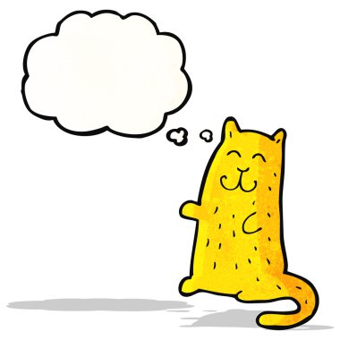 mutlu karikatür kedi