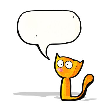 Karikatür kedi ile konuşma balonu