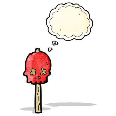 Kafatası uyarı işareti karikatür