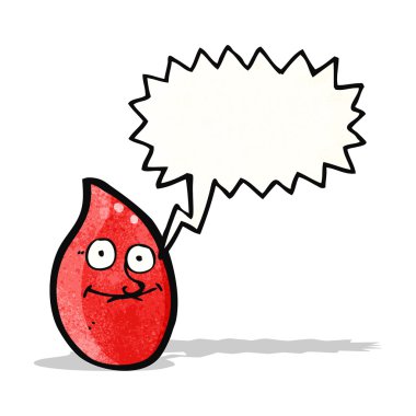 çizgi film kan damlası ile konuşma balonu