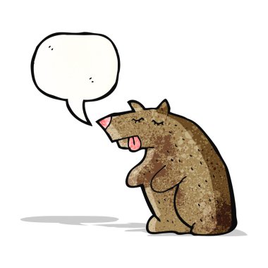 Konuşma baloncuklu çizgi film ayısı