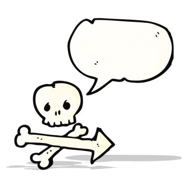 kafatası ve kemiklerin ok simgesi