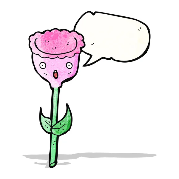 Kreslený květ s bublinou řeči — Stockový vektor