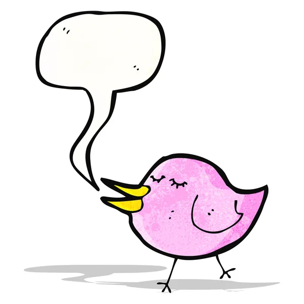 Twittare uccello cartone animato — Vettoriale Stock