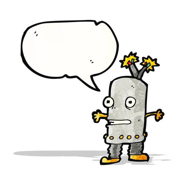 Tecknade roliga lilla roboten — Stock vektor