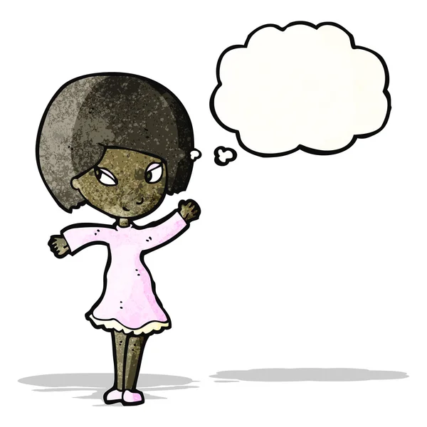 Cartoon Frau mit Gedankenblase — Stockvektor