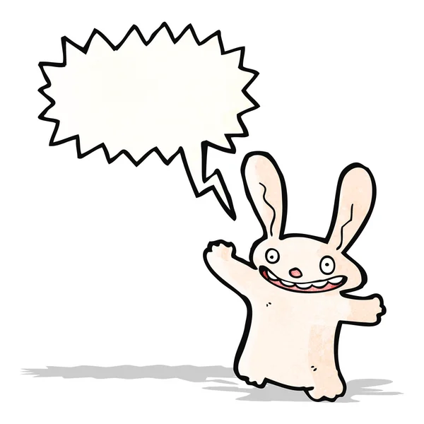 Coniglio del fumetto con la bolla di discorso — Vettoriale Stock