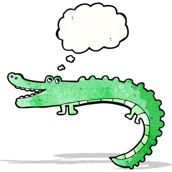 Crocodile dessin animé convivial — Image vectorielle