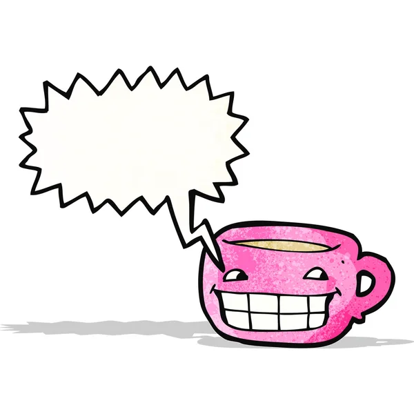 Grinande kaffe mugg cartoon — Stock vektor