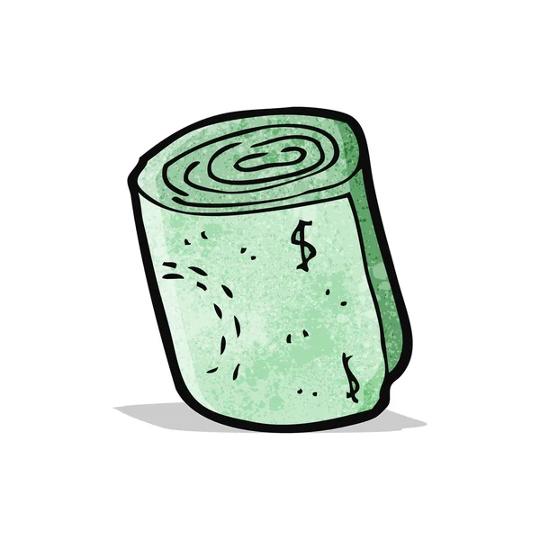 Rollo de dibujos animados de dinero — Vector de stock