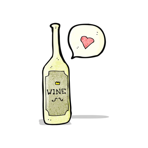 Me encanta el vino de dibujos animados — Vector de stock