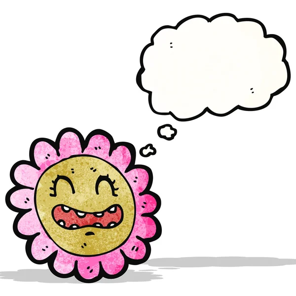 Caricatura flor cara — Vector de stock