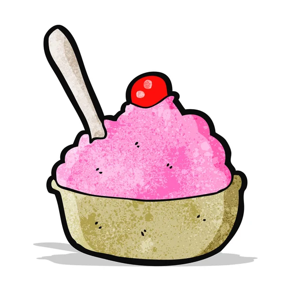 Cuenco de helado de dibujos animados — Vector de stock