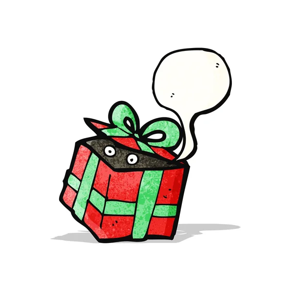 Sorpresa Navidad regalo de dibujos animados — Vector de stock