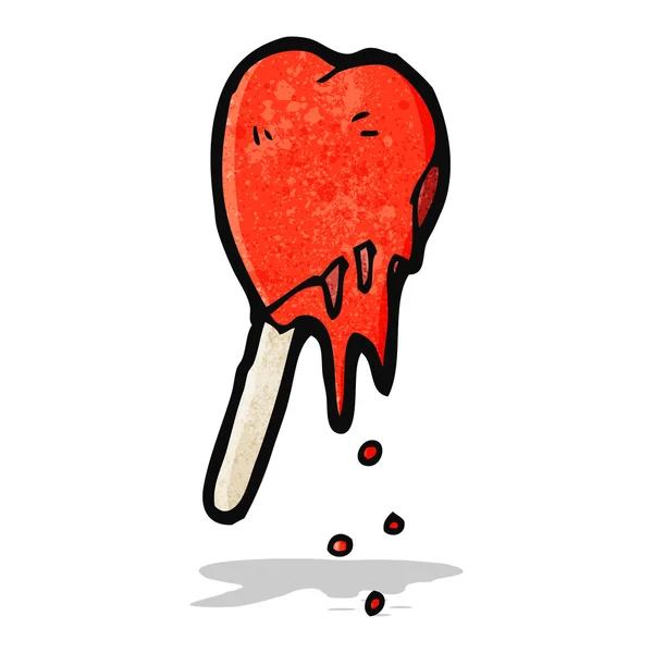 Smeltend hart ijs lolly cartoon — Stockvector