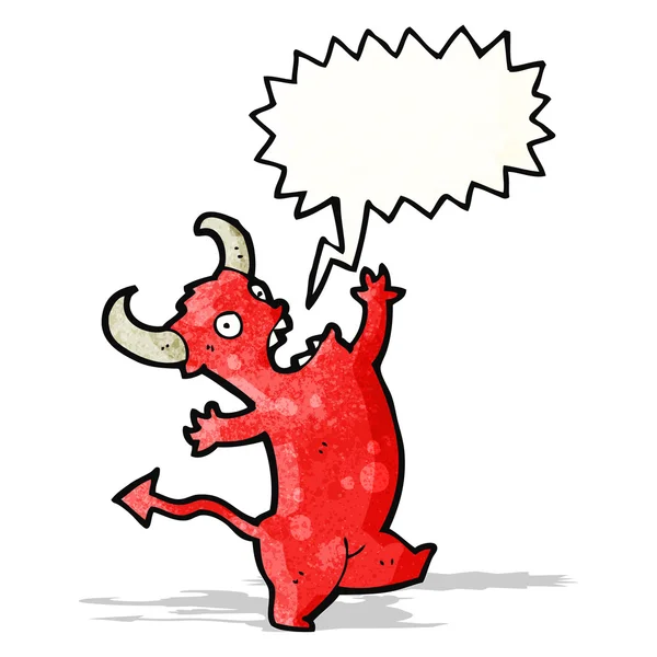 Gritando pequeña caricatura diablo — Vector de stock