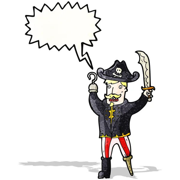 Cartoon shouting pirate captain — Stock Vector