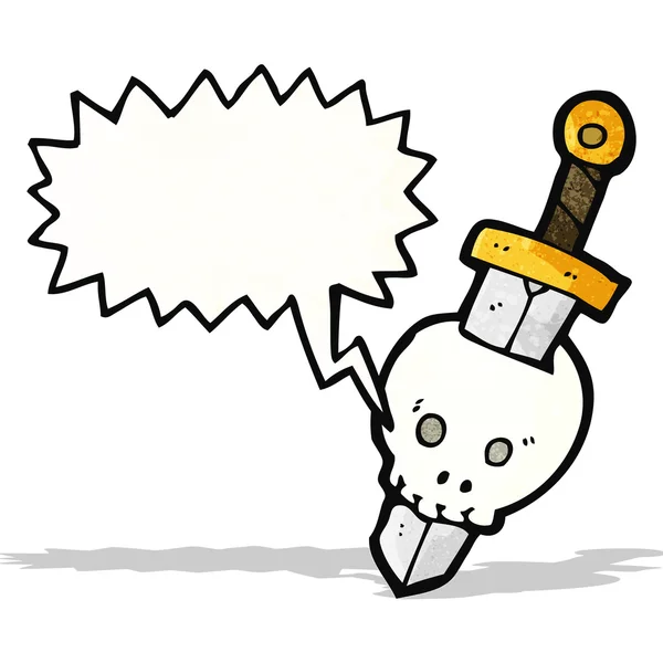 说话的头骨和剑符号 — 图库矢量图片