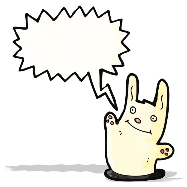 Cartoon rabbit with speech bubble — Stock Vector