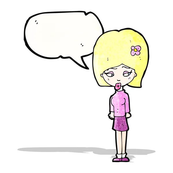 Cartoon blondes Mädchen — Stockvektor