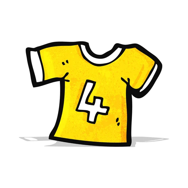 4 番と漫画スポーツ シャツ — ストックベクタ