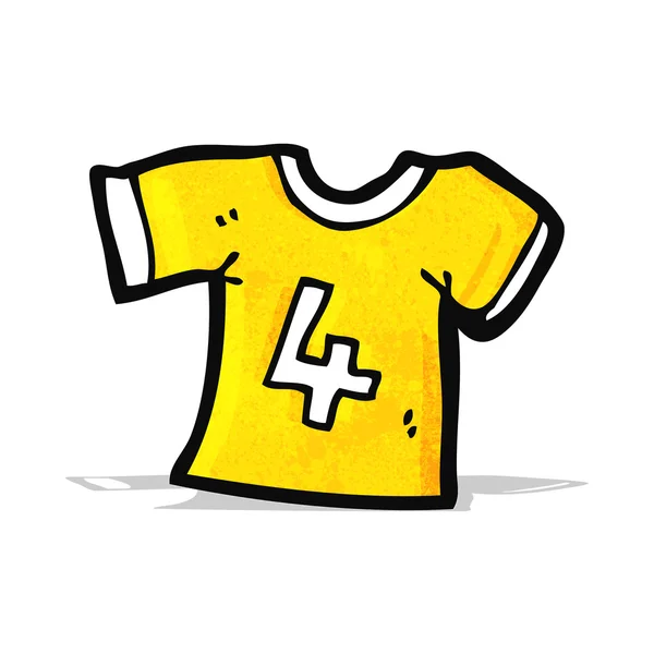 Cartoon sport shirt met nummer vier — Stockvector