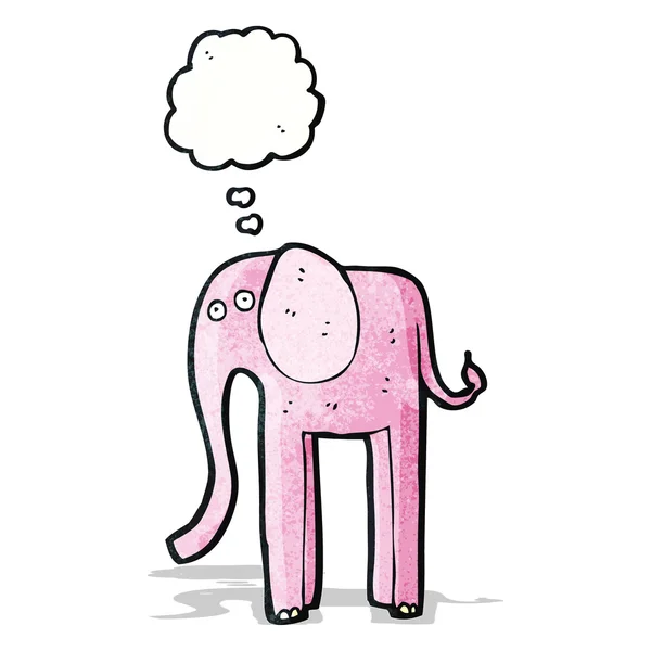 Cartoon elephant with thougth bubble — Stockvector