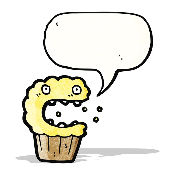 Muffin asustado de dibujos animados — Vector de stock