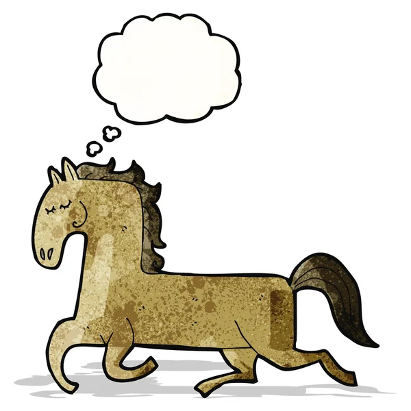 Cartoon horse with thought bubble — Stock Vector