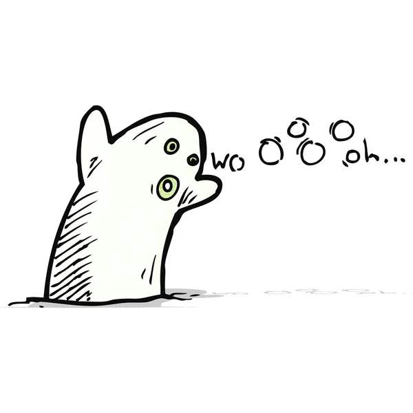 Dessin animé fantôme doodle — Image vectorielle