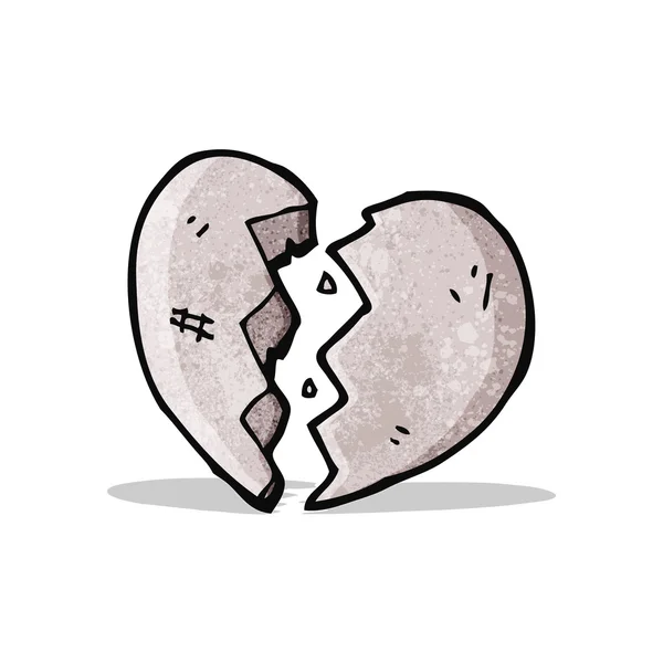 Cartoon cracked stone heart — Stock Vector