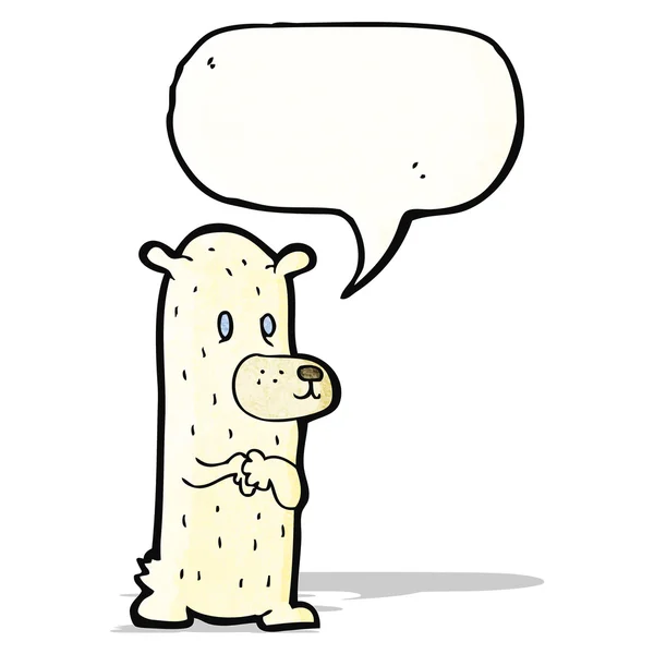 Cartoon funny polar bear with speech bubble — Stock Vector