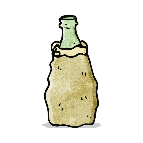 Bouteille dans un sac en papier — Image vectorielle