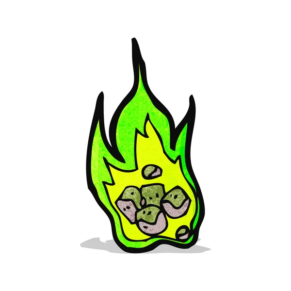Kreslený zářící plamen — Stockový vektor