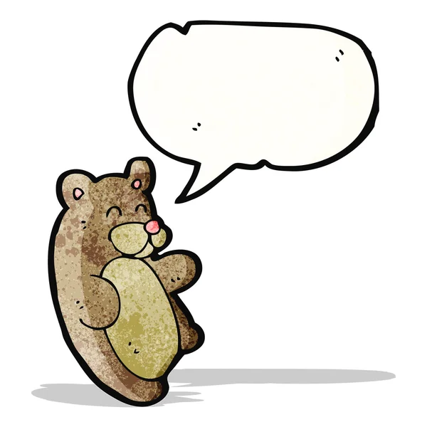Αρκούδα κινουμένων σχεδίων με φούσκα ομιλία — Διανυσματικό Αρχείο