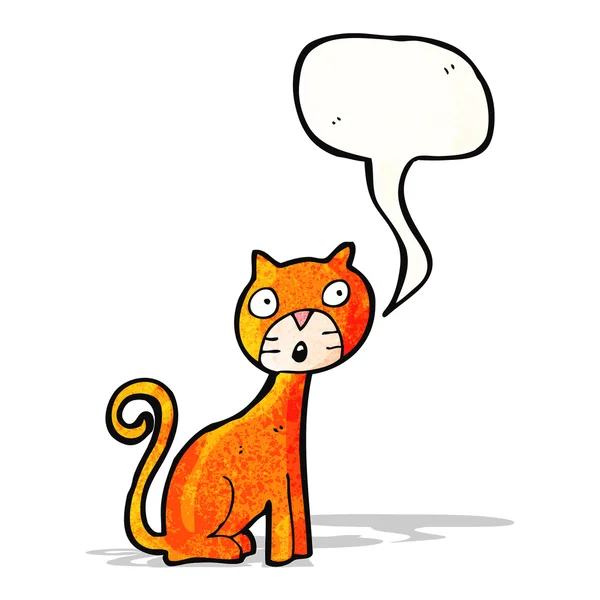 Cartoon cat with speech bubble — Stock Vector