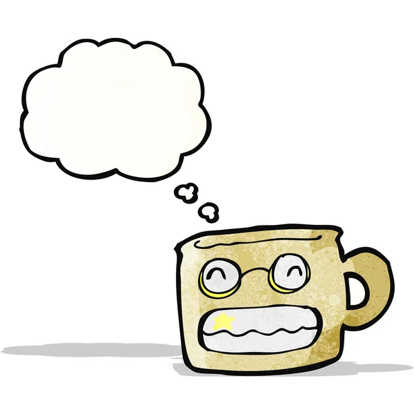Cartoon grinning mug — Stock Vector