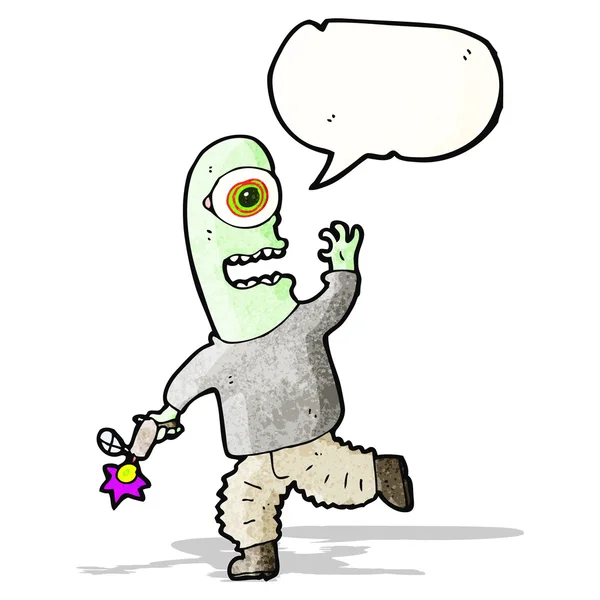 Dessin animé alien envahisseur — Image vectorielle