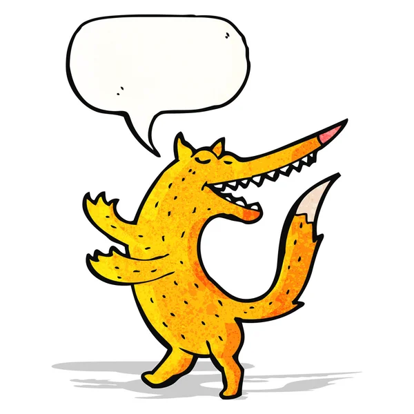 Cartoon fox met tekstballon — Stockvector