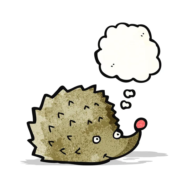 Cartoon hedgehog with thought bubble — Stock Vector