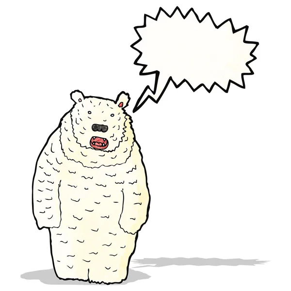 Caricatura rugiente oso polar — Vector de stock