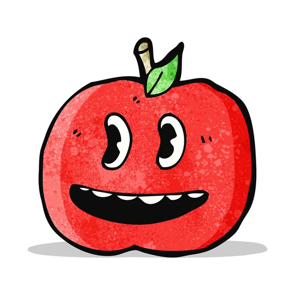 Mutlu apple cartoon — Stok Vektör