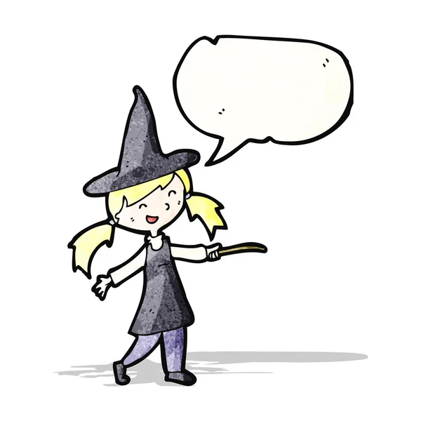 Witch girl cartoon — Stock Vector