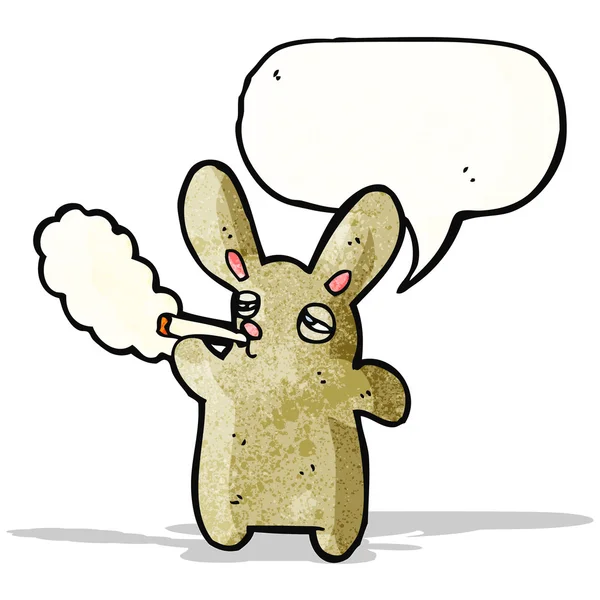 喫煙ウサギ漫画 — ストックベクタ