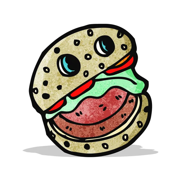 Burger-Comicfigur — Stockvektor