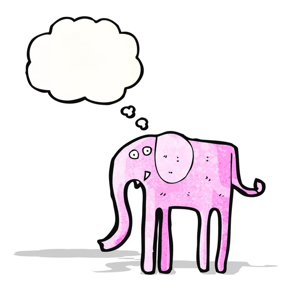 Cartoon elephant with thougth bubble — Stockvector